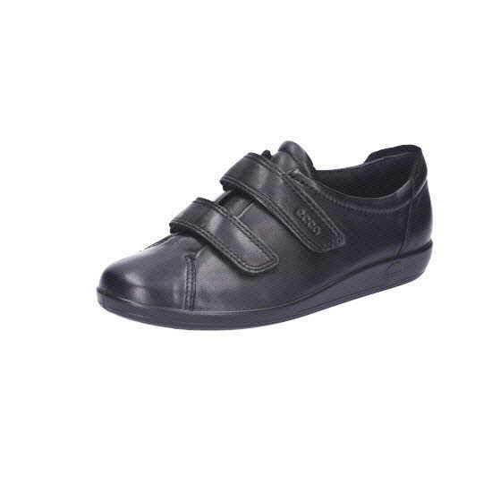 Ecco Soft 2.0 Klett Glattleder Black schwarz