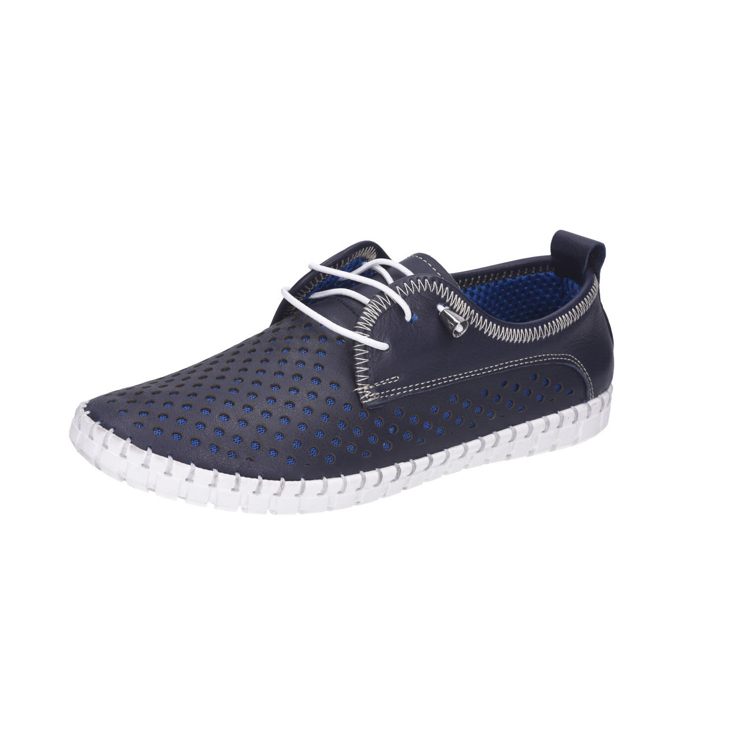 Gemini Anilina Halbschuh gelocht Navy blau