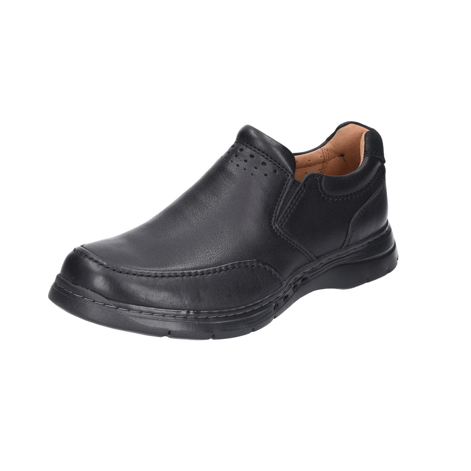 Clarks Un Brawley Step Black Leather schwarz Weite H