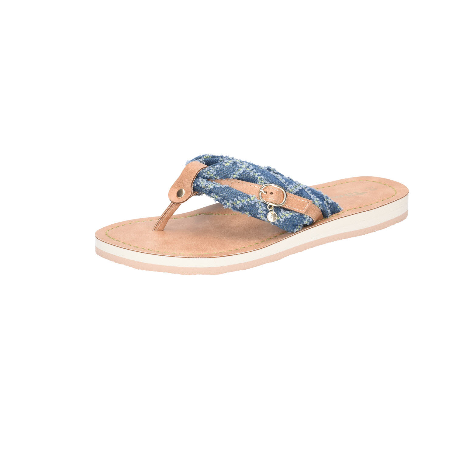 Tamaris Pantolette Denim Comb beige
