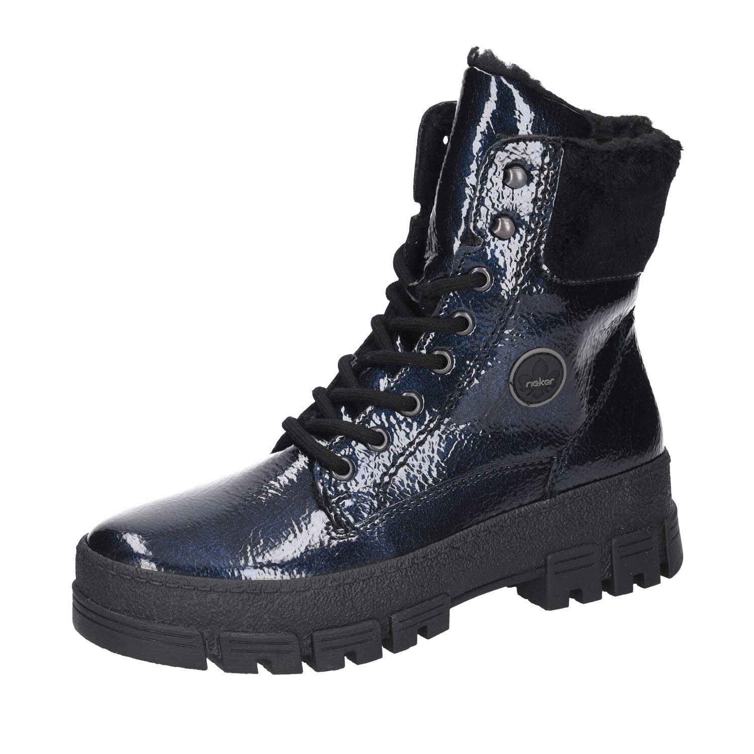 Rieker Sportl Schnür Boot warm Weite H blau Weite H