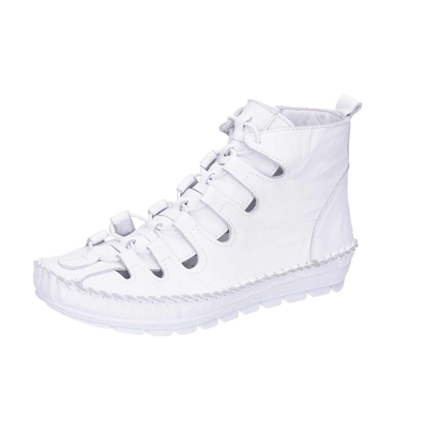 Gemini Boots Nappaleder White gelocht weiß