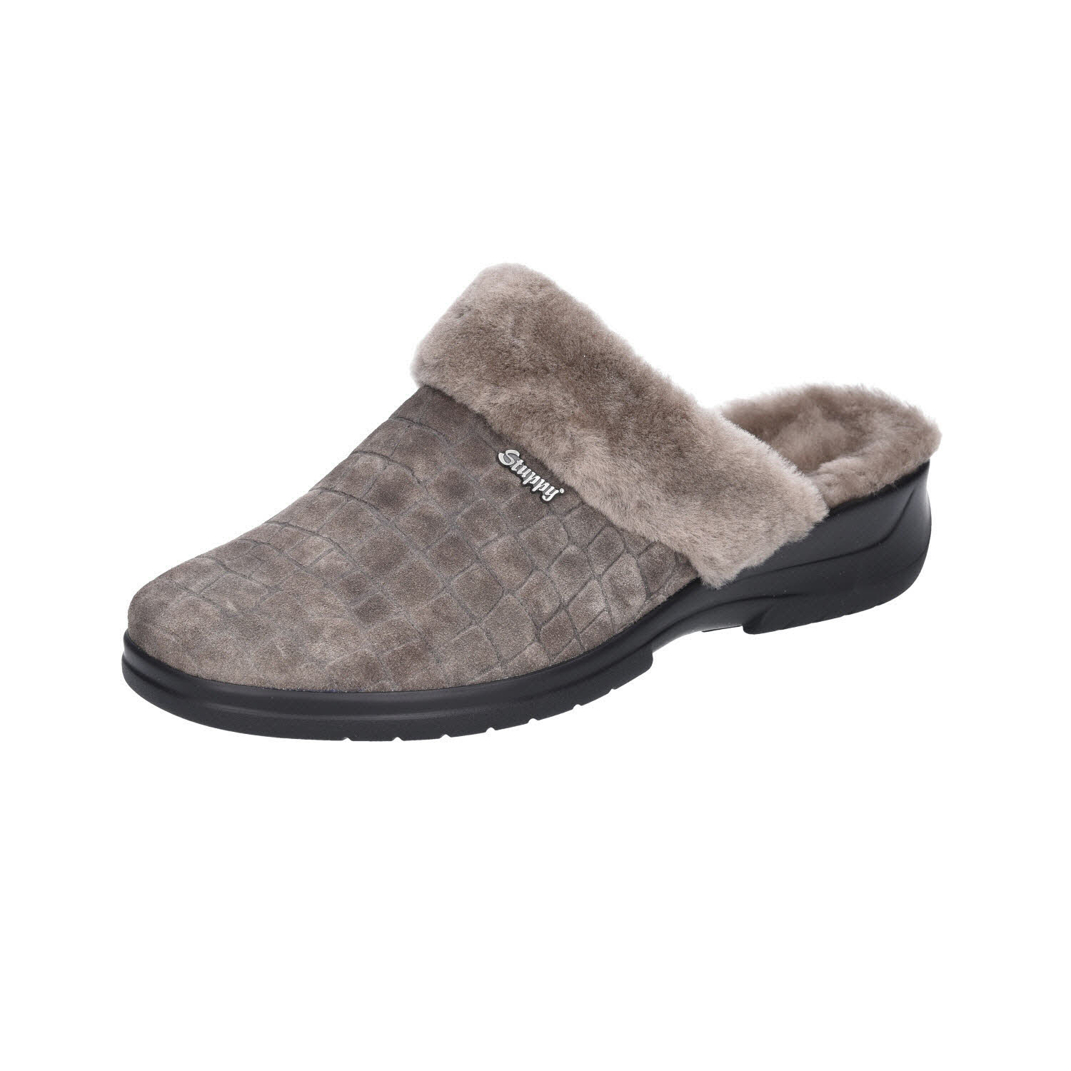 Stuppy Pantolette Leder Grau grau Weite H