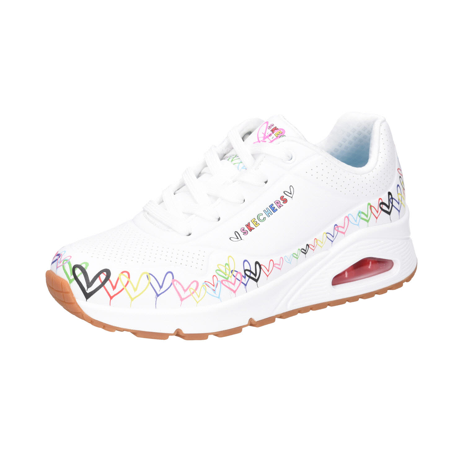 Skechers Uno Goldcrown´Heart Print weiß