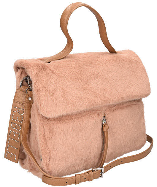 REBELLE Clio Satchel Bag L Softly Fur Almond beige